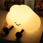 YISUN Cute Cloud Silicone Night Light - Funny Lamp,Nursery Squishy Light for Breastfeeding Room Décor,Dimmable, Rechargeable