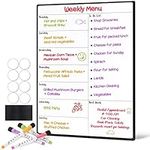 HILYFE Weekly Planner Whiteboard A3 - Magnetic Whiteboard for Fridge, Cupboard & Wall with 4 Dry Erase Markers - Meal Planning Memo Board - Task Planning and Event Reminder Notice Board