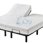 Kingnex Waterproof Partial Split Top King Mattress Protector for Adjustable Bed with Upper Flex 32-34" from Head Soft Noiseless Bamboo Viscose Terry Fitted Mattress Cover