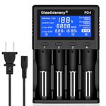 Gleedideneny 18650 Battery Charger,LCD Display Universal Charger for Rechargeable 26650 20700 18650 18350 17670 17500 16340(RCR123) 14500 AA AAA SC C Size Batteries