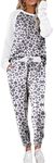 Ekouaer Women's Pajama Set Long Sleeve PJs 2 Piece Outfit Pullover Sleepwear Sweatshirt and Long Pants With Pockets, White Leopard, Small