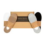 Naked Nation No Show Bamboo Socks - Non-Slip Design without Silicone, 6 Pairs, Super Soft & Breathable, Invisible Trainer Socks for Women & Men, (Mixed Colours, Size 4-7)