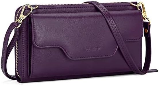 nuoku Women's Small Crossbody Shoulder Bags, Clutch Purses Wristlet Phone Wallet for Women with Credit Card Holder, 2 - Purple