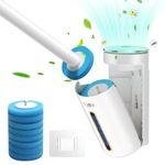 Ajex Disposable Toilet Brush,Toilet Brush System Toilet Wand Kit with Replacable Brush Head Disc&Aromatherapy,Scents Wall Toilet Wand Kit with Holder/Storage Caddy for Bathroom Cleaning