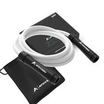 ATHVERV Pvc Adjustable Heavy Jump Rope 1.1 Lb, 10Mm Weighted Skipping For Strength Training. (White)