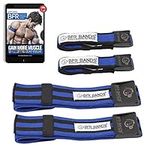 BFR BANDS PRO 4-Pack Bundle Blood Flow Restriction Bands for Arms and Legs, Occlusion Training Bands Help You Gain Muscle Without Heavy Weight Lifting, Strong Elastic Strap + Quick Release