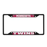 Fan Mats 31312: Minnesota Twins Metal License Plate Frame Black Finish