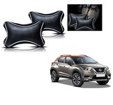 AUTOADDICT Auto Addict Car Neck Rest Pillow Neck Cushion (Dotted Black,Leatherette,2Pcs) for Nissan MAGNITE