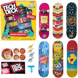 TECH DECK, Spongebob Sk8shop Fingerboard Bonus Pack, Collectible and Customizable Mini Skateboards, Kids Toys for Ages 6 and up