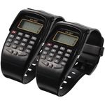 iplusmile 2pcs Calculator Watch for Boys, Digital Watch, Operation Watch Financial Calculator Watch with Resin Strap for Students Office