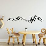 Mountain Wall Decal, Mountains Range Vinyl Wall Stickers Decor for Kids Room, 48 x 10 Inch Removable RV Trailer Decals, Nursery Wall Decal, Minimalist Adventure Stickers for Boy Girl Playroom