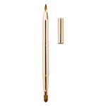 Arqumi Lip Makeup Brush, Retractable Lip Brushes, Double-Ended Lip Liner Brush Travel and Daily Use Lightweight Lipstick Gloss Eyeshadow Applicator with Protective Lid for Women Girls Gold