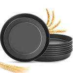 shopwithgreen Lightweight Wheat Straw Plates - 8 Pack 10'' Unbreakable Dinner Plates, Dishwasher & Microwave Safe, BPA Free, for Kids, Children, Toddler & Adult,Black