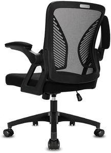 Milacyee Chaise de Bureau Ergonomique, avec Accoudoirs Réglables, Soutien Lombaire, Réglable en Hauteur, Chaise de Bureau Pivotante avec Dossier en Filet Respirant, Noir