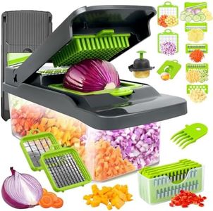 Vegetable Chopper,Food Chopper,Pro 12 in1 Multifunctional Onion Chopper,Veggie Chopper,Vegetable Chopper with Container,Vegetable Slicer Dicer Cutter,Mandoline Slicer,Salad,Garlic Chopper