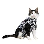 MPS Medical Pet Shirt Cat, Surgery Recovery Suit, Zebra-Print, XX-Small