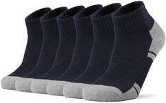 Ortis Low Cut Quarter Socks for Men Cotton Cushion Moisture Wicking Mesh Ventilating Running Training(Nave Blue L)