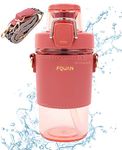 Spanker Leather Grip Tritan Fitness Gym Work Office Water Bottle Spill Proof Lid, BPA Free for Adults, Soft Grip - Drinkware - 500 ML - Red