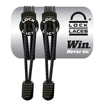 LOCK LACES Unisex's FBA_Shoe Laces (Elastic Shoelace and Fastening System) (Black), 48-Inch