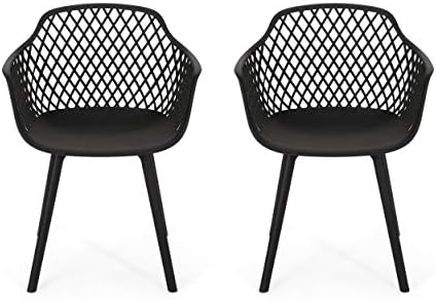 Christopher Knight Home Delia Outdoor Dining Chair (Set of 2), Black