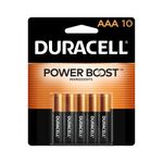 Duracell Coppertop AAA Batteries with Power Boost, 10 Count Pack Triple A Battery with Long-Lasting Power, Alkaline AAA Battery for Household and Office Devices (Packaging May Vary)