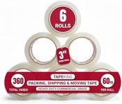 Tape King Clear Packing Tape 3 Inch Wide (2.7mil Thick) - 60 Yards Per Refill Roll (Pack of 6 Rolls) - Strong Sealing Adhesive Industrial Depot Tapes for Moving, Packaging, Shipping, Office & Storage