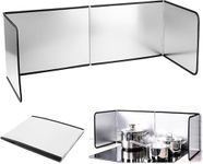 Valajogi Foldable Stove Wind Guard & Oil Splatter Shield | Aluminum Heat Resistant Cooking Screen for Gas Stove, Induction & Camping | Kitchen Counter Grease Protection Panel (4 Sided Splatter)