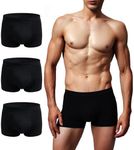 AIRCUTE Mens Washable Absorbency Urinary Incontinence Underwear, Breathable Soft Bladder Leak Proof Boxer Briefs, 3 Pack (Medium, 3Black)