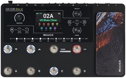 MOOER GE150 Max Li Battery Powered Guitar Amp Modelling Multi Effects 8-Footswitch Floor Guitar FX Processor with XLR stereo output, OTG Audio Recording, CTRL Mode, Flexible Stage Pedal