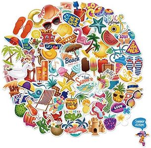 Summer Stickers for Water Bottles, 75 PCS Waterproof Stickers Laptop Skateboard Luggage Computer Stickers for Kids Teens Girls (Summer Stickers)