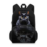 Showudesigns Black Cat Backpack for Boys 11-12 Kids School Bag Girls Secondary Primary School Book Bags Teenager Schoolbags 15inch Laptop Backpacks Casual Daypack Travel Vacation Rucksack