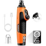 Casfuy Smart 6-Speed Dog Nail Grinder - 50% More Power Pet Nail Grinder with 2 LED Lights Quiet Rechargeable Electric Dog Nail Trimmers File Toenail Grinder for Large Medium Small Dogs & Cats(Orange)