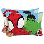 Sunny Side Up Marvel Spidey & His Amazing Friends 2 Pack Reversible Pillowcases - Double Sided Pillow Covers Features Spiderman, Ghost Spider & Miles Morales, Kids Super Soft Superhero Bedding