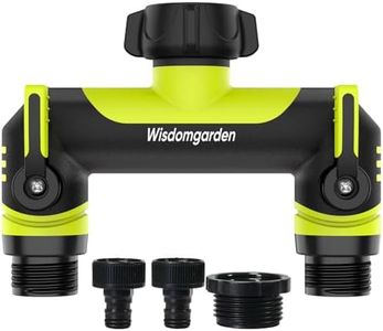 Hose Splitter, Outdoor Tap Splitter, 2 Way Hose Connector 3/4" with 1/2" Adapter