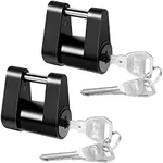AutoEC Trailer Hitch Coupler Lock, Trailer Tongue Coupler Lock, 1/4-Inch Pin, 3/4 Inch Span, Zinc Alloy Coupler Lock with Keys for Tow Boat RV Truck Car's Coupler(2 Pack)