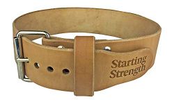 Starting Strength Weight Lifting Belt 3 Inch For Powerlifting, Weightlifting, Heavy Gym Training Workouts, For Men and Women - Single Prong Seamless Roller (SM, 25-35" Waist size not pants size)