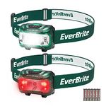 EverBrite Headlamp, 2 Pack Kids Headlamp with Red Light and Memory Function, Head Lamp for Adults and Kids with 6 Modes, Bright Headlamps for Camping, Running, Batteries Included