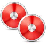 Wettarn 2 Pcs 1 kg Sports Training Discus Man Women Discus Track and Field Discuses Track and Field Equipment(Red)