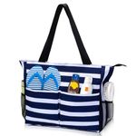 Jercery Waterproof Beach Bags for Women Vacation, Large Beach Tote Bag with Zipper for Travel, Pool, Swimming, Shopping, Beach Essentials