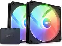 NZXT F140 RGB Core Twin Pack - 2 x 140mm Hub-Mounted RGB Fans with RGB Controller - 8 Individually-Addressable LEDs - Semi-Translucent Blades - High Static Pressure & Airflow - CAM Software - Black