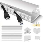 StaGeek Cable Trunking, 9 Pieces of Cable Management Kit, 3.5 Meter Open Slot Self Adhesive Desk Cable Tidy Cable Cord Cover Cable Concealer Raceway for Home and Office-9 x L39cm*W4cm*H2cm, White