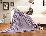 Elegant Comfort Luxury Velvety Softness Fuzzy Plush Micro-Velour Ultra-Soft Blanket, Full/Queen, Lavender