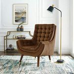 CROWN FURNITURE ART Wing Back Chair for Living Room | Wing Chair for Living Room/High Back Arm Chair/Ideal for Home Colour (Brown)