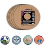 Anshatoz Round Wooden Canvas 10 inch MDF Art Board Sheet 3mm Used for Art, Craft, Painting, Mandala,Resin,Lippan Art, Decoration,Cake Base,Children Creativity DIY Set (Pack of2)