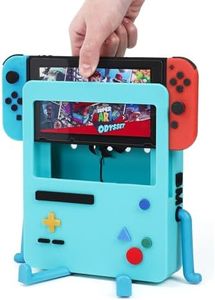 OrnaZest Console Stand for Nintendo Switch, Fun Gift Holder with Cooling Fan Compatible with Nintendo Switch OLED Accessories Gamer Desk Switch Dock Cute Gaming Case Decor Gift Men Women Kids, Blue