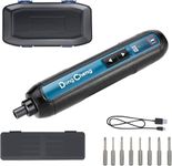DongCheng 4V Cordless Electric Screwdriver, 2000mAh Battery Powered Rechargeable with 3 Torque Setting Up to 5N.m, 300RPM, Dual LED Lights, 8pcs 2-Inch Magnetic Screw Bits (4V Screwdriver)