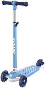 Gotrax Kids Kick Scooter, LED Lighted Wheels and 3 Adjustable Height Handlebars, Lean-to-Steer & Widen Anti-Slip Deck, 3 Wheel Scooter for Boys & Girls Ages 2-8 and up to 110 Lbs