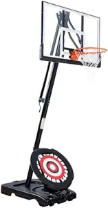 IE Sports Portable Basketball Hoop, 7.5-10 Feet Adjustable Height, 54" Backboard & Rebounder