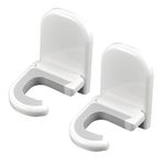 Sourcingmap Plastic Household Broom Swob Mop Adhesive Wall Hook Clip Holder 2 PCS