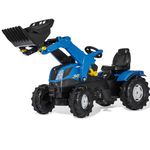 ROLLY TOYS RIDE-ON TOY New Holland Pedal Tractor with Front Loader, Ages 3-8 years, Unisex, Leather Seat, Outdoor Play